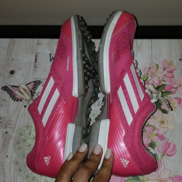 Pink& White Adidas, Sz 8 - Picture 3 of 5